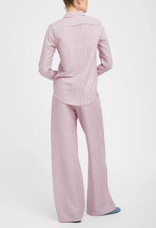 SPRWMN Pink Indigo Stripe Linen Fonda Button Down