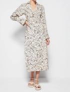 Jonathan Simkhai Lee Multicolor Print Long Sleeve Midi Dress