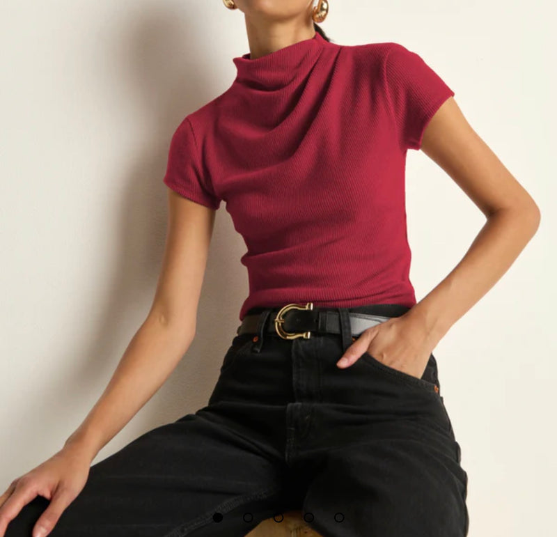 Nation Ltd Katie Draped Top - Sangria