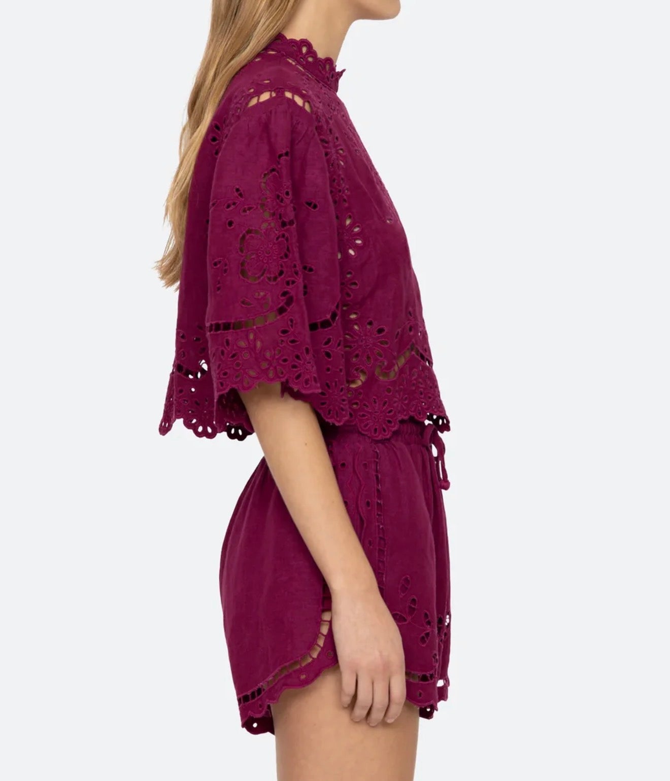 Sea New York Lula Embroidery Shorts - Jam