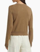 Nili Lotan March Crewneck Cashmere Cardigan - Tan