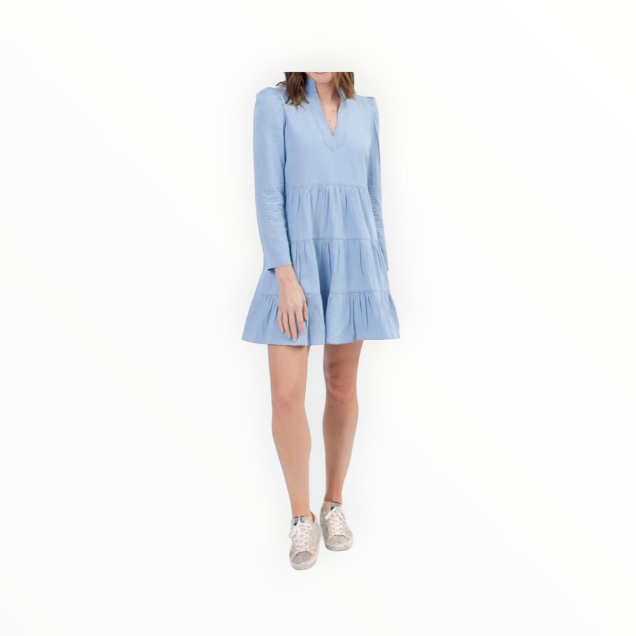 Sail to Sable Flare Tunic Dress - Light Chambray