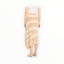 SIMKHAI Caelan Asymmetric Stripe Knit Skirt - Sand Multi
