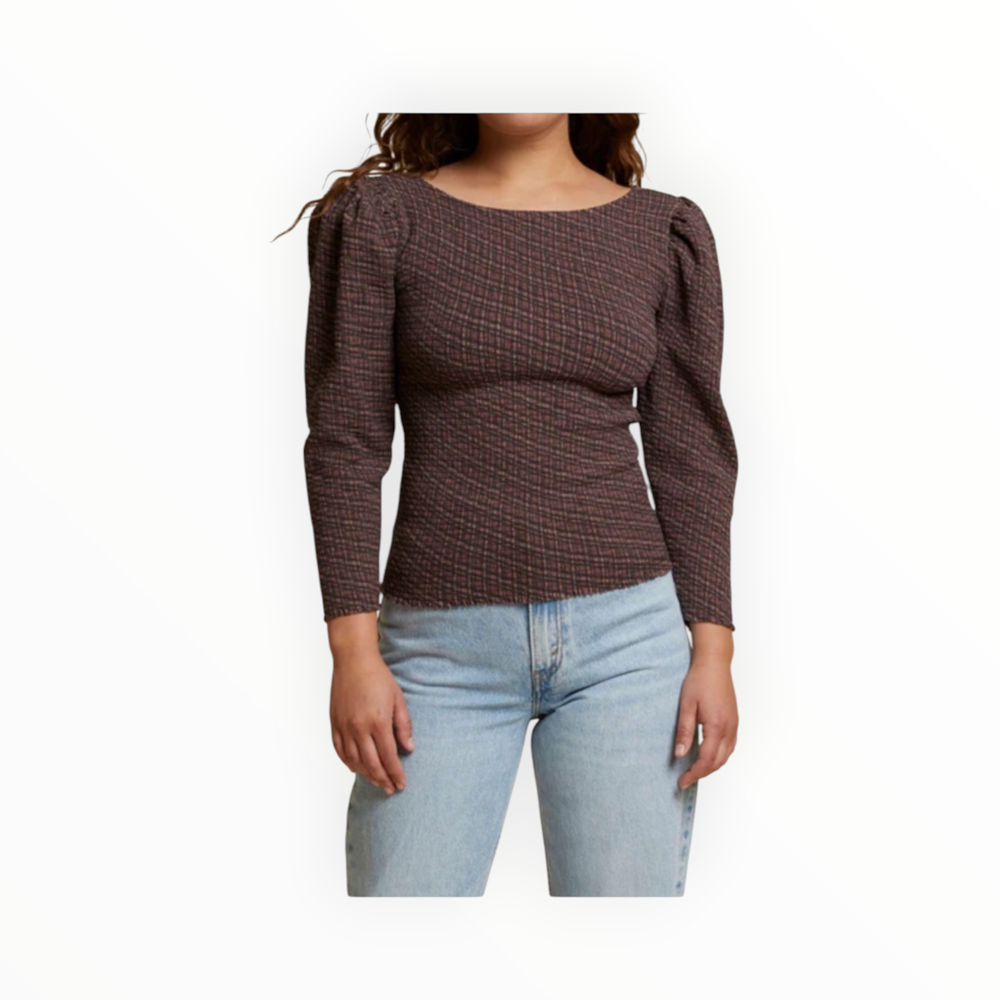 Nation Ltd Aurora Long Sleeve Top - Tartan Plaid