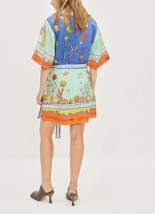 ALÉMAIS Surrealist Summer V Mini Dress - Multi