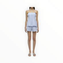 SIMKHAI Vivvy Bustier Top - Blue Hydrangea Stripe