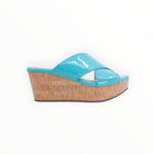 Chocolate Blu Winner Wedge - Patent Aqua