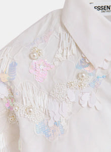 Essentiel Antwerp Gdog Sequin & Beaded Embroideries Shirt - White