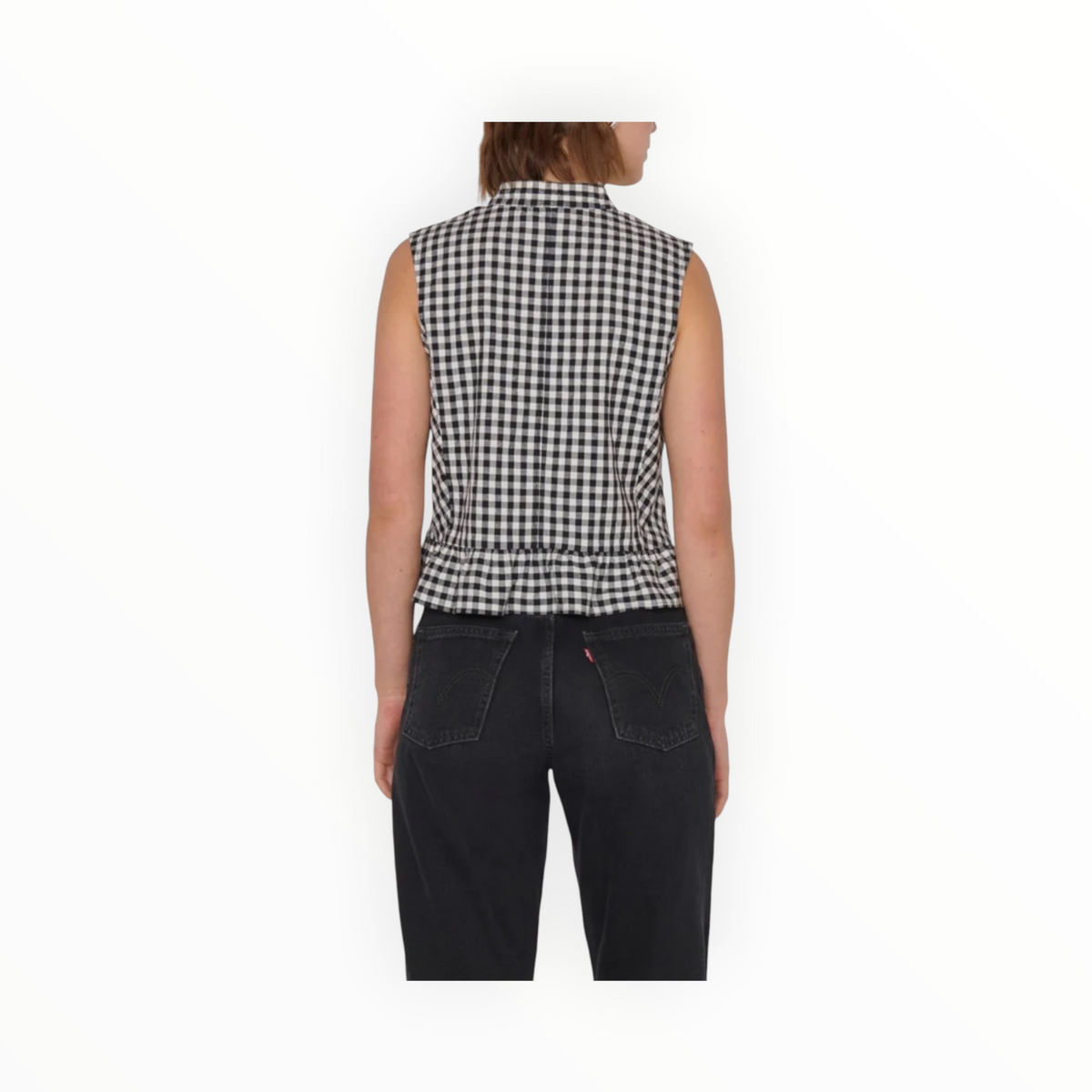 Nation Ltd Dana Tank - Black Cream Gingham
