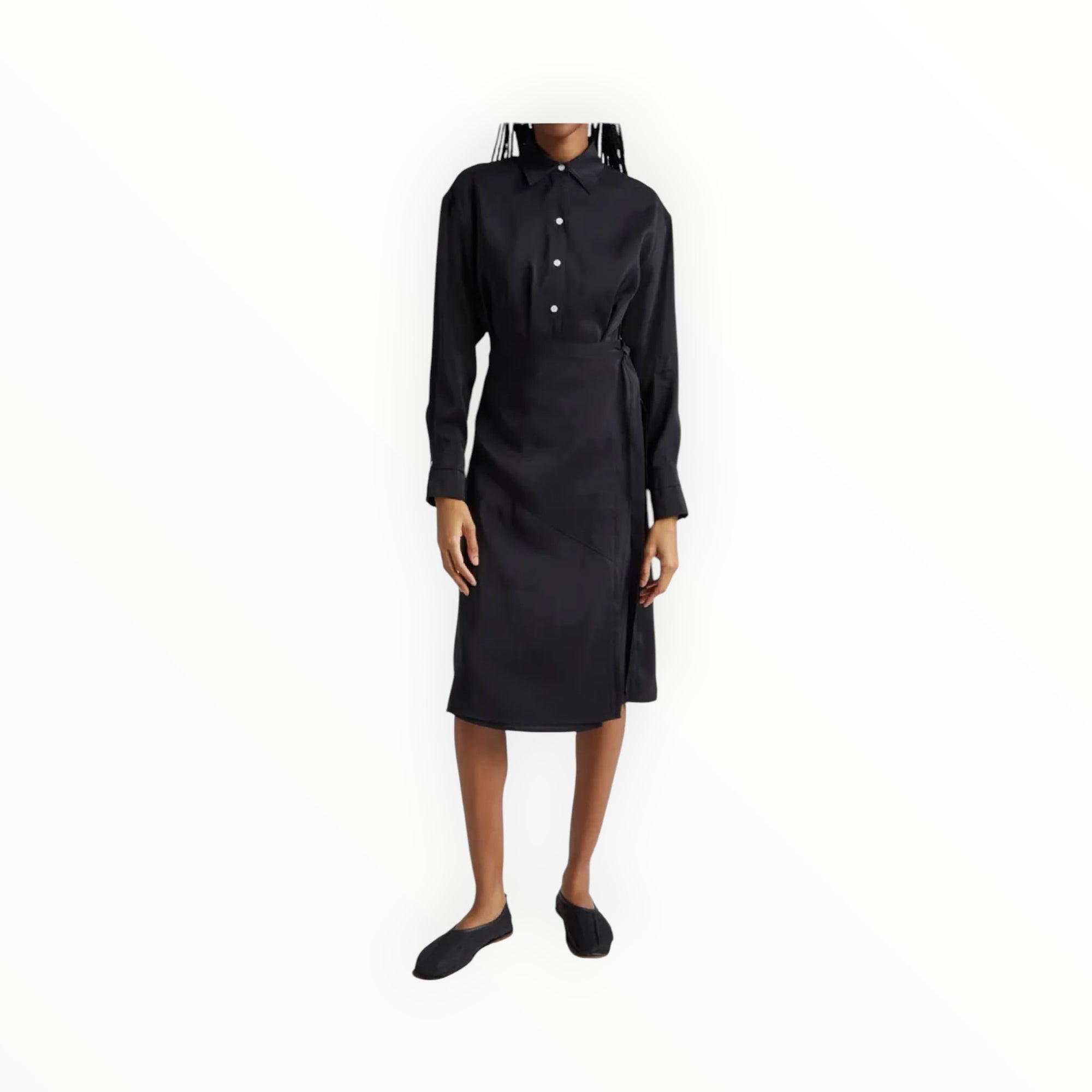 Proenza Schouler Olympia Habotai Shirtdress - Black