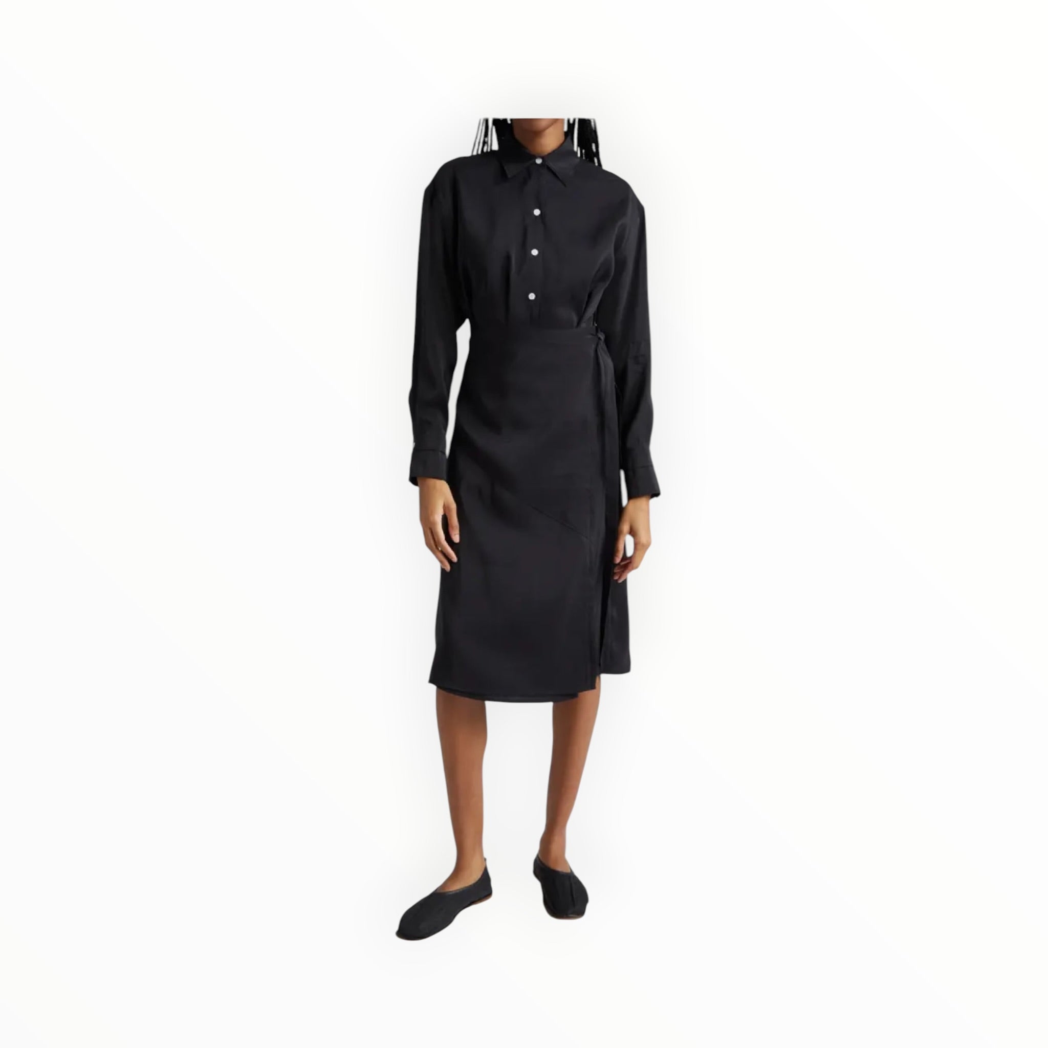 Proenza Schouler Olympia Habotai Shirtdress - Black