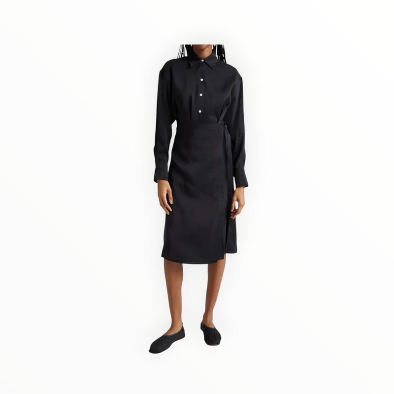 Proenza Schouler Olympia Habotai Shirtdress - Black