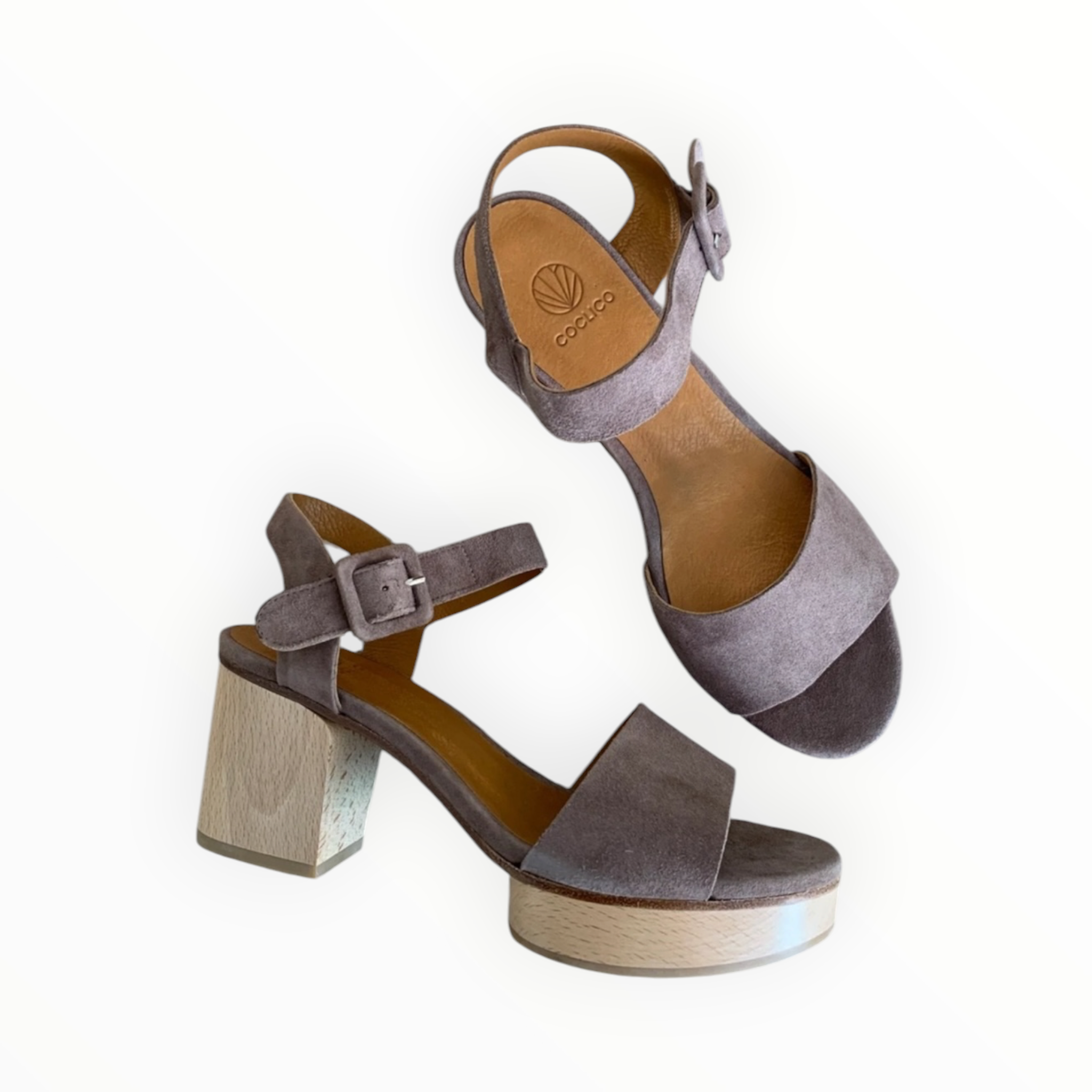 Coclico Riviera Suede Clogs - Smoke