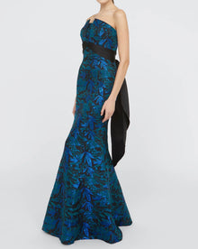 THEIA Fernanda Strapless Gown - Black/Emerald