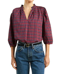 Trovata Orly Blouse - Mulled Wine Plaid