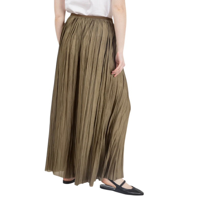 Roberto Collina Gonna Plisse Maxi Skirt - Militaire
