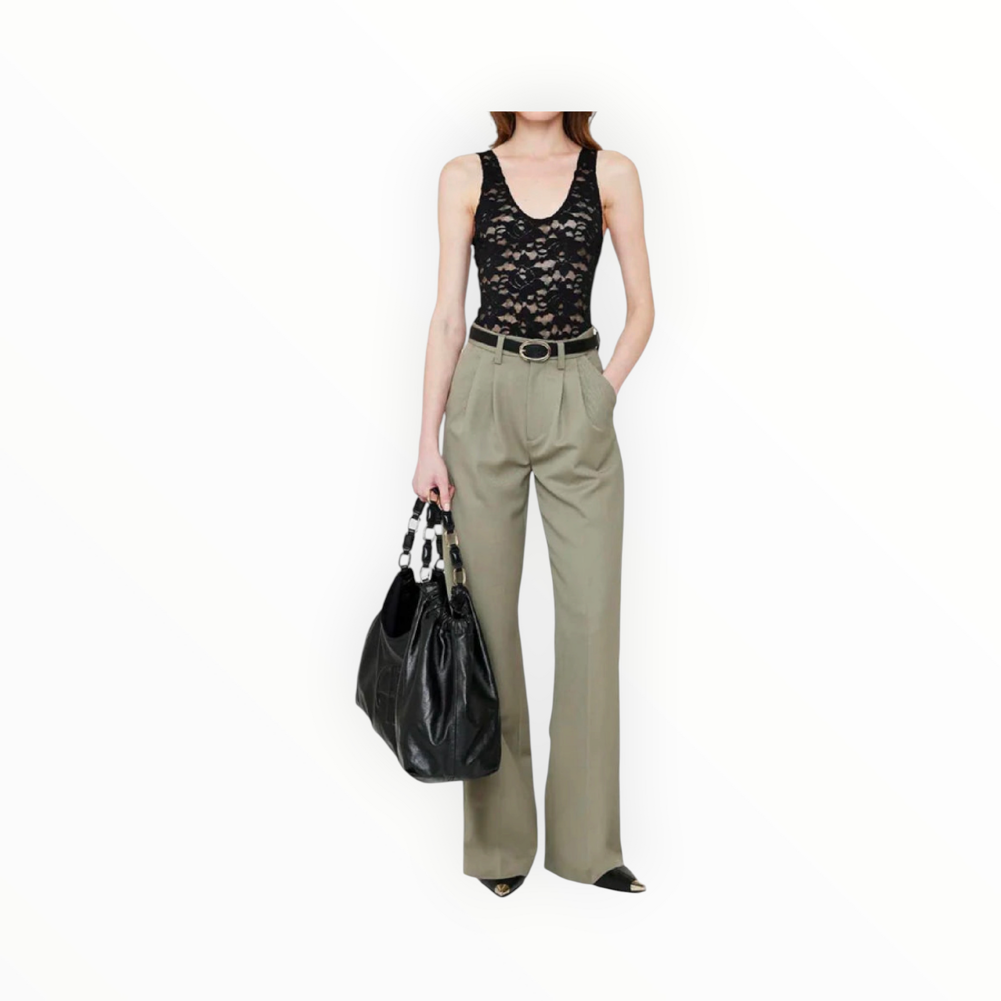 Anine Bing Carrie Trousers - Green Khaki