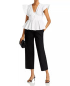 Derek Lam 10 Crosby Roselyn Ruffle Sleeve Top - White