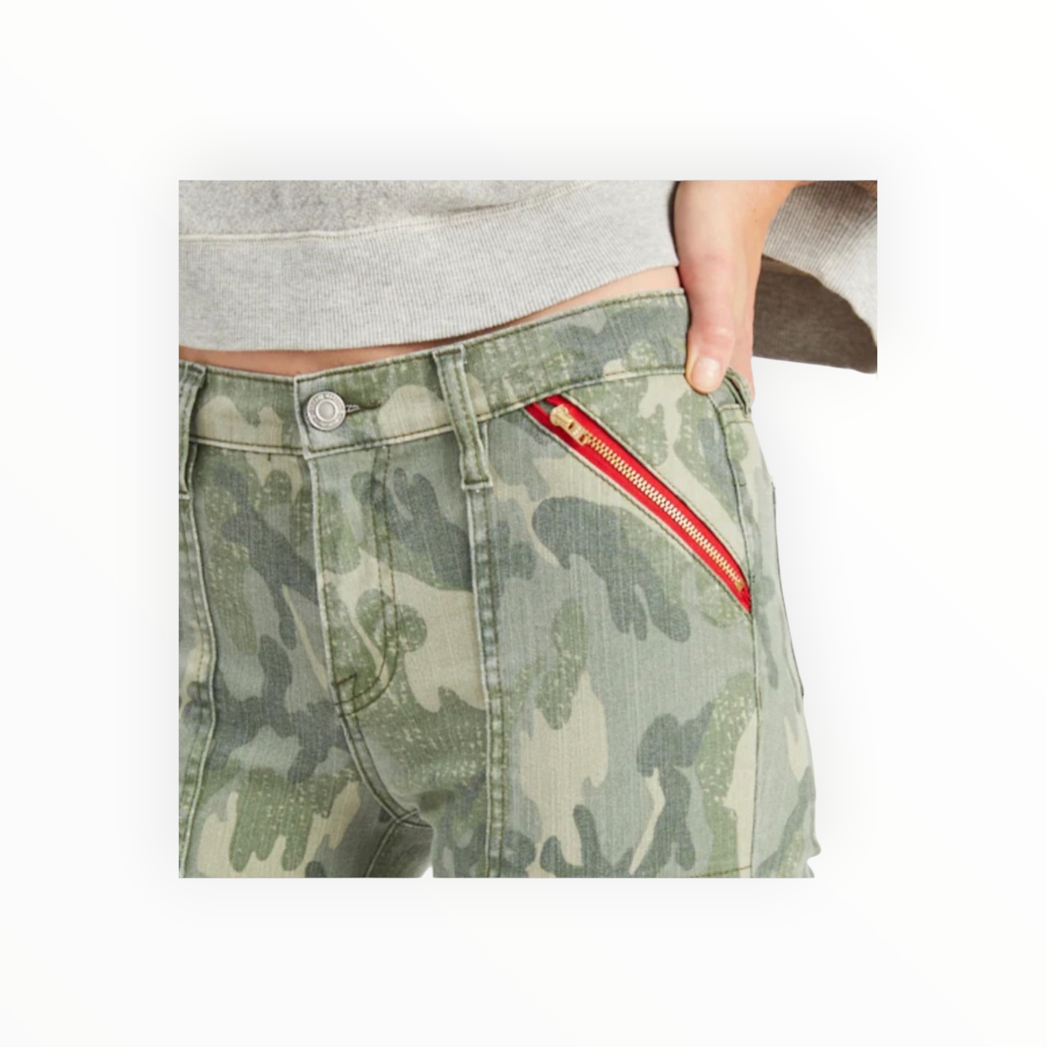 Etienne Marcel Chop Zipper Pocket Skinny - Camo Green