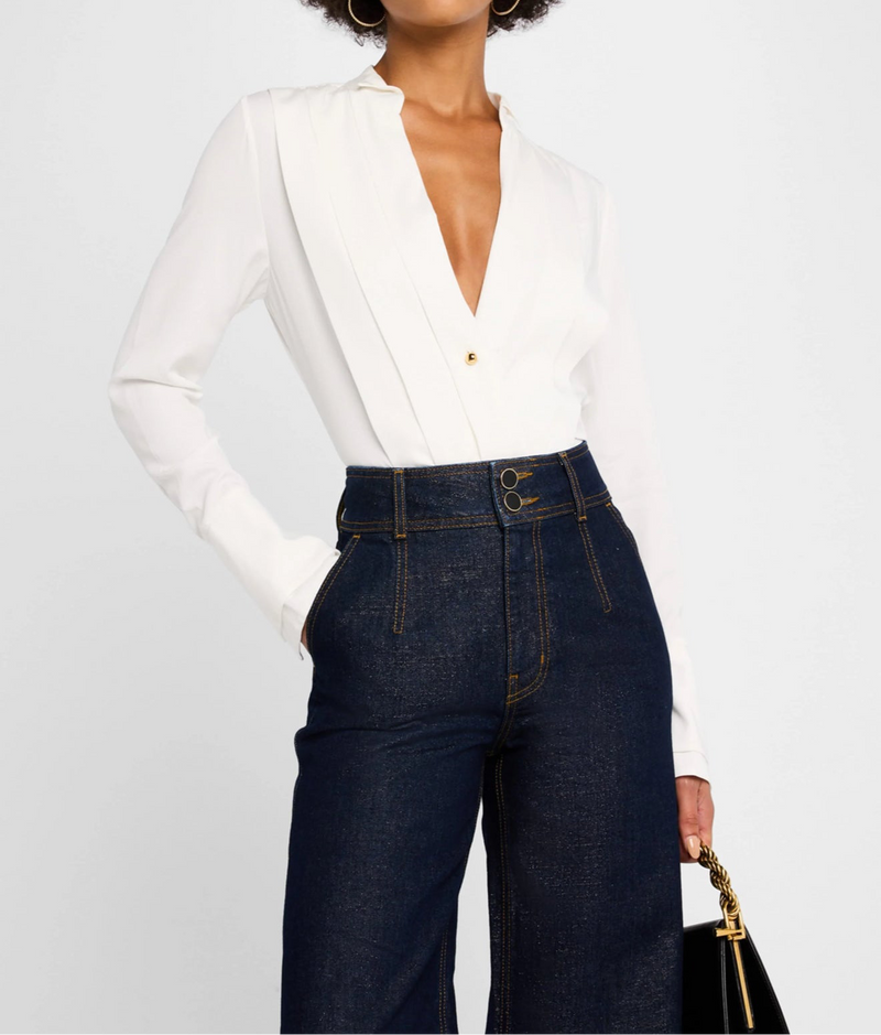 Derek Lam 10 Crosby Tiffany Pleat Front Shirt - Blanc