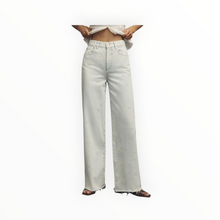 LE JEAN High Rise Wide Leg Jeans W/Bow Embroidery - Arctic Blue
