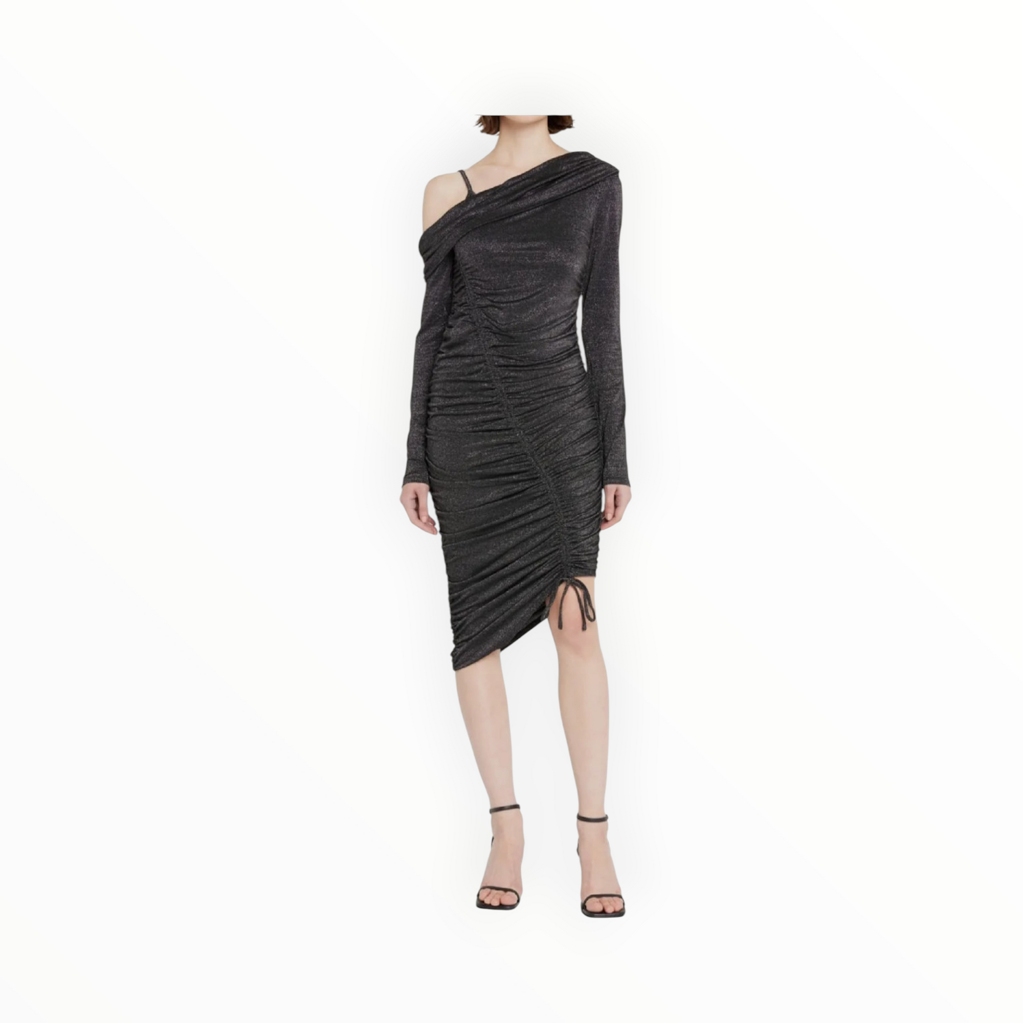 Jonathan Simkhai Sabine Metallic Ruched One-Shoulder Dress