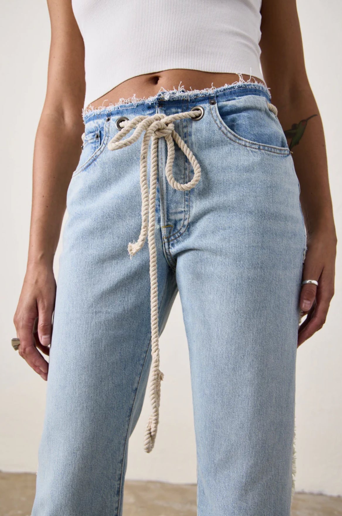 NSF Penny Relaxed Tie Waist Jean - Sunshine Wash