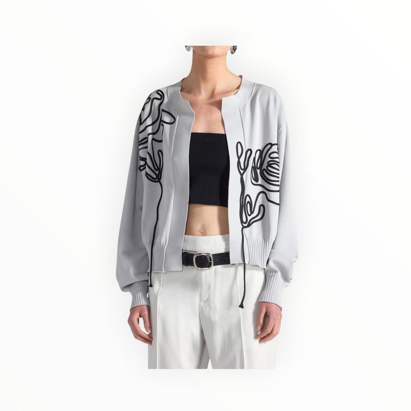 Liviana Conti Embroidered Open Front Cardigan - Brezza