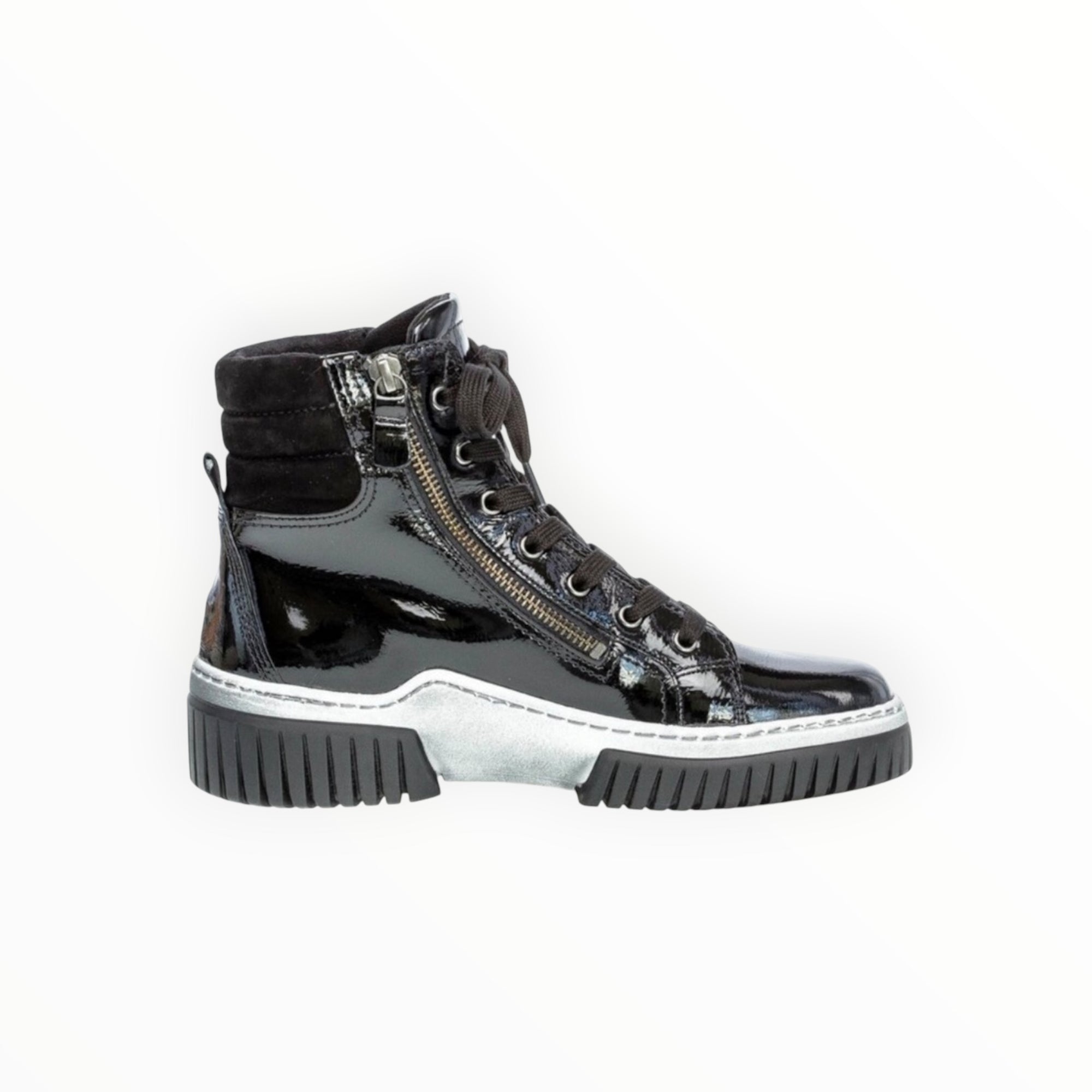 Gabor 93761-97 High Top Sneaker - Black Patent