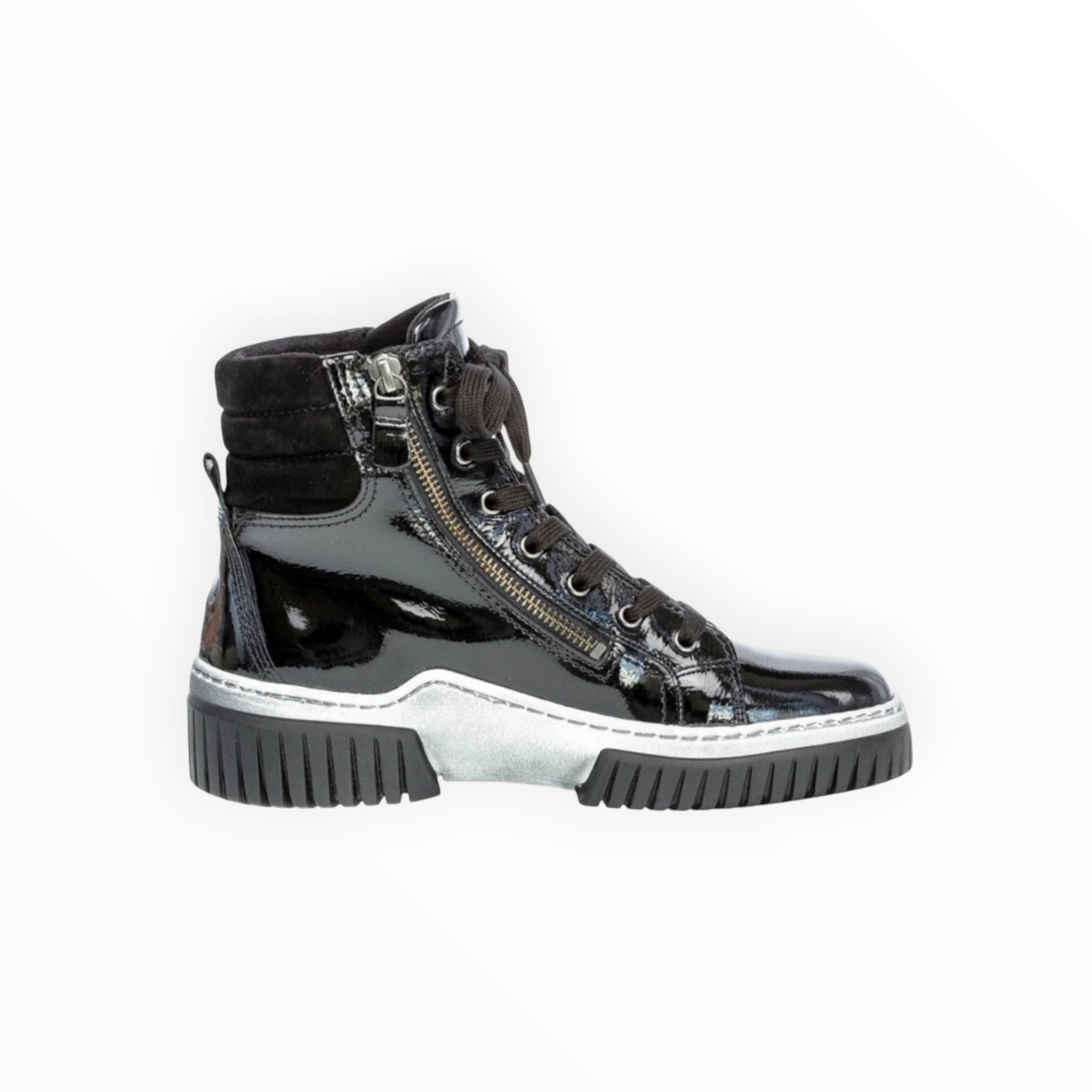 Gabor 93761-97 High Top Sneaker - Black Patent