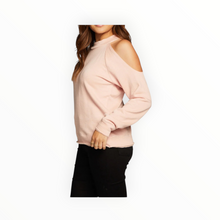 Chaser Linen French Terry Vented Shoulder Raglan Pullover - Pink