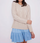 Sail To Sable Cable Knit Crew Neck Sweater - Camel