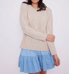 Sail To Sable Cable Knit Crew Neck Sweater - Camel