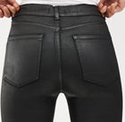 DL1961 Mara Straight Mid Rise Instasculpt Ankle - Black Coated