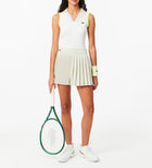Lacoste Women's Pleated Lined Tennis Shorts - Grey/Yellow