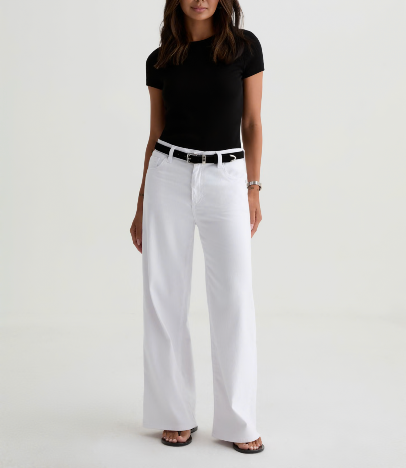 AG Jeans Saige Wide Leg Crop - Gallery White