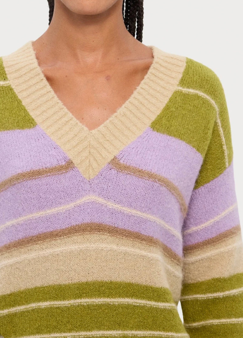 Weekend Max Mara Visita Pinstripe Jumper - Lilac Multi