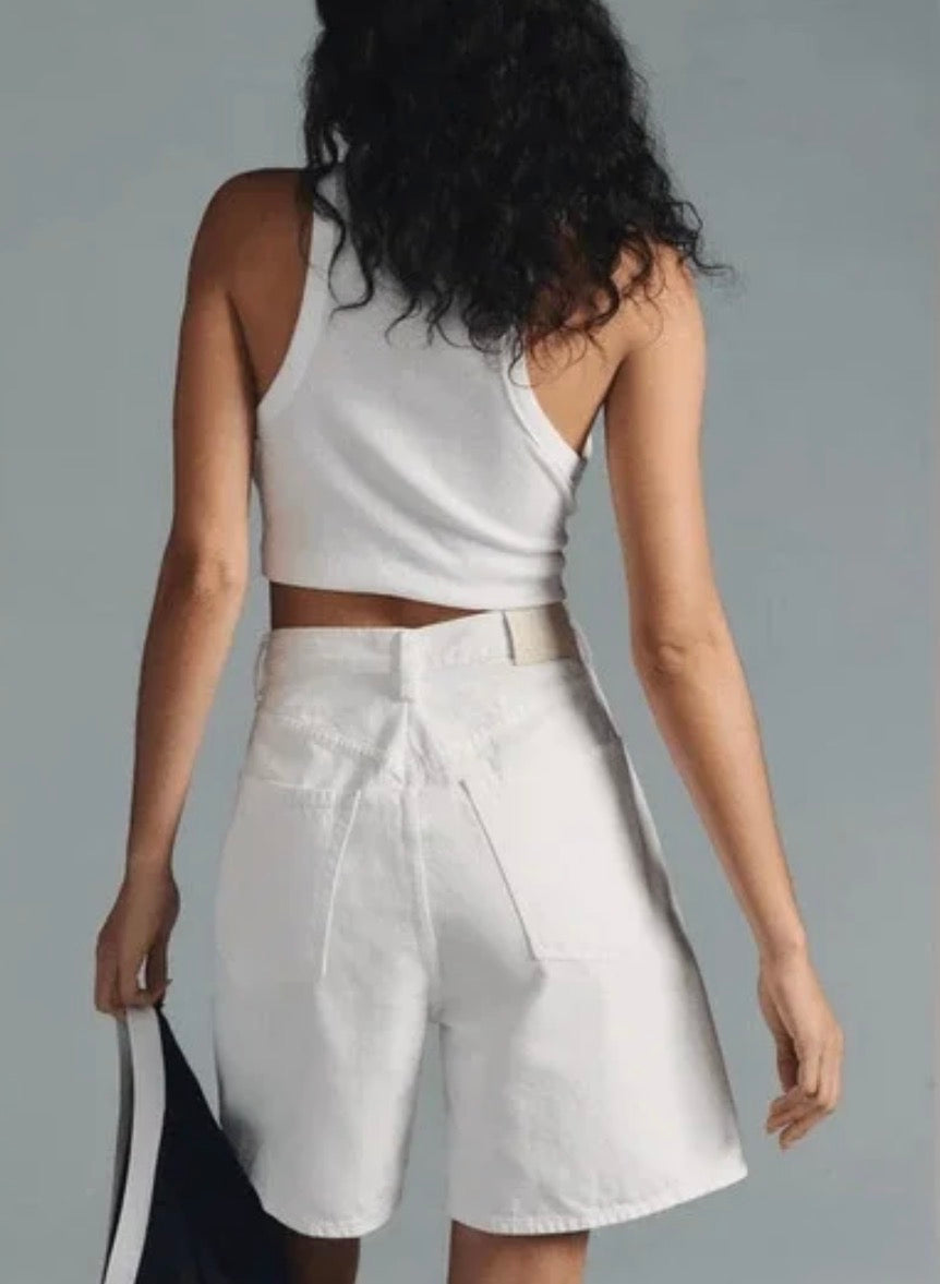 Citizens of Humanity Martizy Denim Trouser Shorts - Tulip