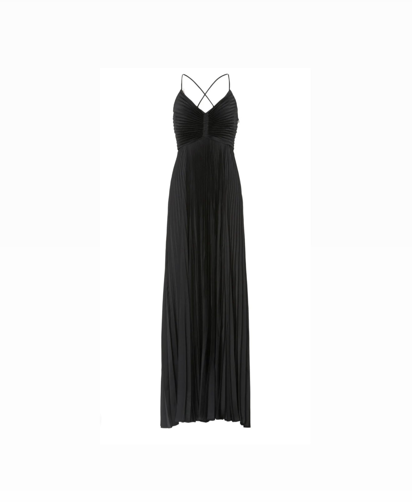 A.L.C. Aries Satin Pleated Dress - Black