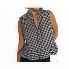 Nation Ltd Dana Tank - Black Cream Gingham