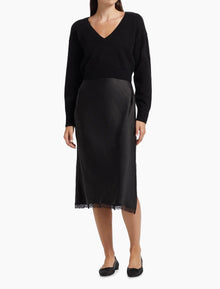 dh New York Mis Pieced Layered Midi Dress - Black