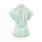 Finley Pastel Rocky Tie Front Shirt - Green/Natural Stripe