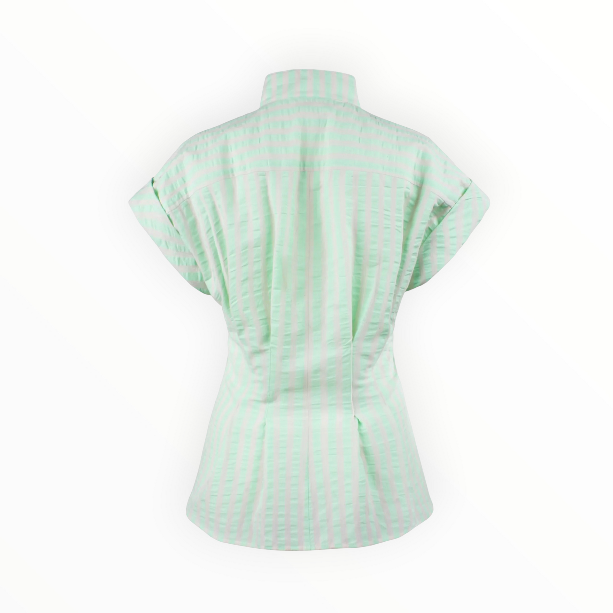 Finley Pastel Rocky Tie Front Shirt - Green/Natural Stripe