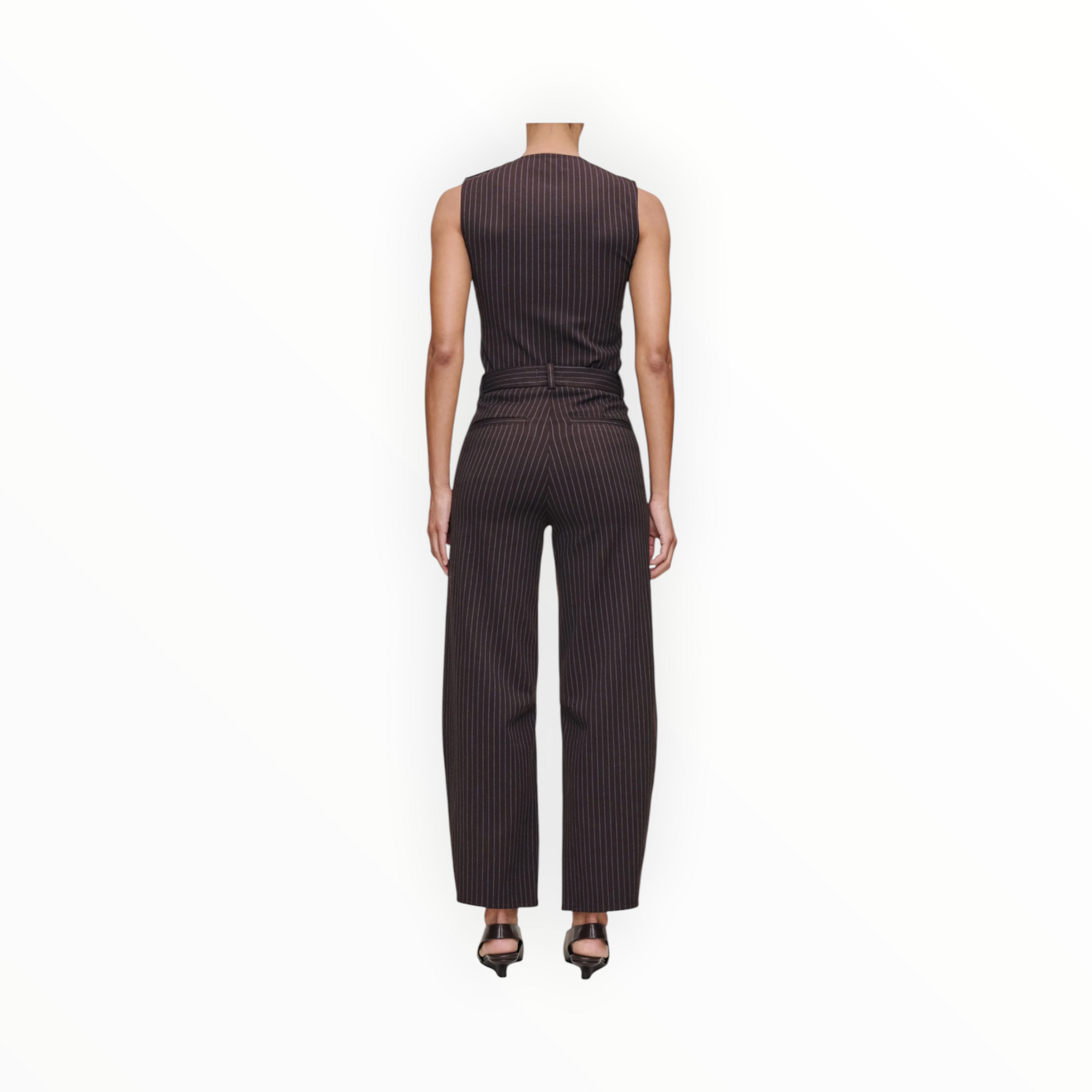 DL1961 Miro Barrel High Rise 28" Pants - Brown/Blue Stripe