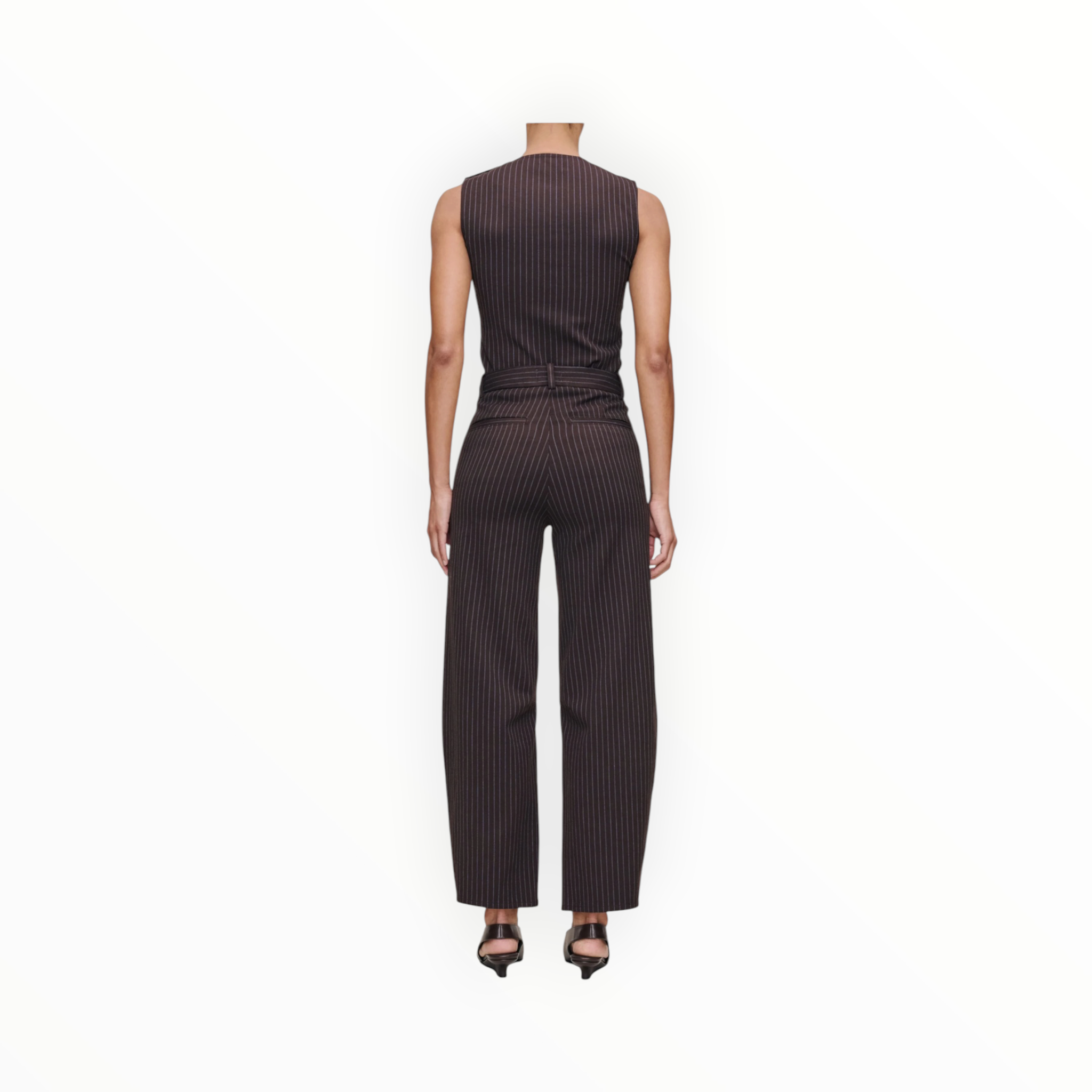 DL1961 Miro Barrel High Rise 28" Pants - Brown/Blue Stripe