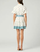 Shoshanna Fauna Dress - Optic White/Teal/Navy