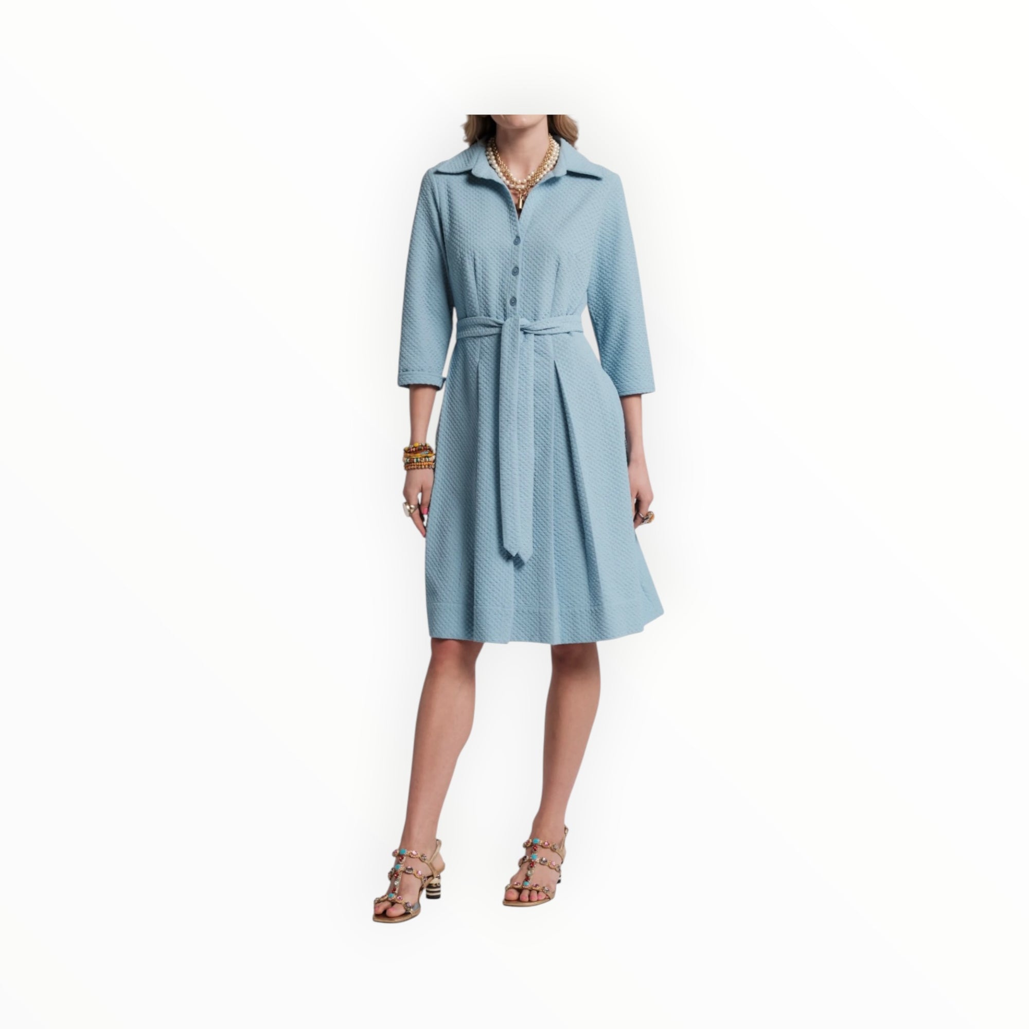 Frances Valentine Bellini Waffle Dress - Air Blue