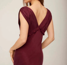 Fifteen Twenty Cierra Ruffle Detail Midi Dress - Wine