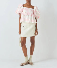 Sister Jane Venus Jacquard Top - Coral