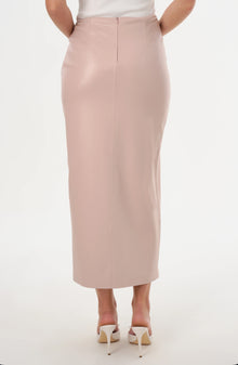 Lamarque Eileen Faux Leather Maxi Skirt - Rose
